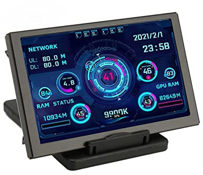 Computer Temp Monitor, 5in Computer Temp Monitor IPS USB Mini Screen PC Sensor Panel Dynamic Display Monitor Lcd Screen Inside PC Case PC Case Screen PC CPU RAM HDD Data Monitor
