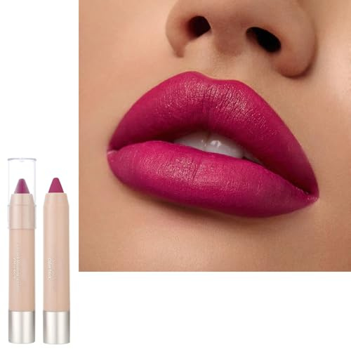 Matte Lipstick Lipliner 2 in 1 Set, Rose Purple Lipsticks, Cherry Lip Stick Long Lasting Color, Smooth Waterproof Lip Liner, High Pigmented Lip Pencil Set, Gift for Women