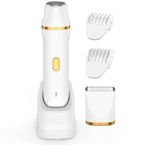 Rasierer Damen, Gesichtshaarentferner für Frauen 2 in 1 Intimrasierer für Frauen, 2 Aufsätzen und Präzisionskamm für Arm & Bein & Bikini, IPX7 Wasserdicht Einfache Reinigung