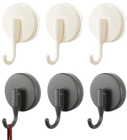 Suuwwn Gancio a ventosa, 6 pezzi, con ventosa autoadesivo, extra forte, ideale per bagno e cucina, per riporre asciugamani e accessori