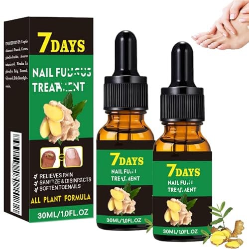2Pcs Ginger Nail Growth Serum,7 Days Nail Treatmant,Nail Strengthener For Damaged Nails,Nail Nutrient Strengthener Ginger Nail Growth Oil for Natural Shine