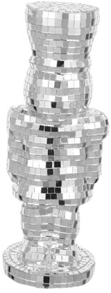 Holibanna Reflective Glass Nutcracker Figurine with Disco Mirror Tiles Christmas Decoration Elegant Holiday Party Ornament Unique Silver Nutcracker Soldier for Xmas Festive Display
