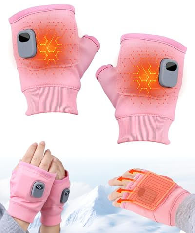Beheizbare Handschuhe, USB Beheizte Handschuhe mit 3 Temperaturstufen, Touchscreen Beheizte Handschuhe für Männer Frauen Beheizbare Motorradhandschuhe für Ski Jagd Motorradfahren