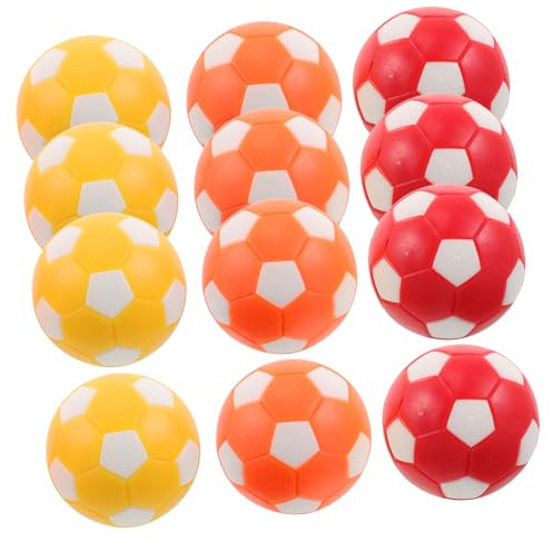TOYANDONA 12 Stück Tischfußball Bälle Miniatur Kickerbälle für Tischkicker Ersatz Fußballspiel Zubehör in Orange Weiß Rot Weiß und Gelb Langlebig und Reibungsarm