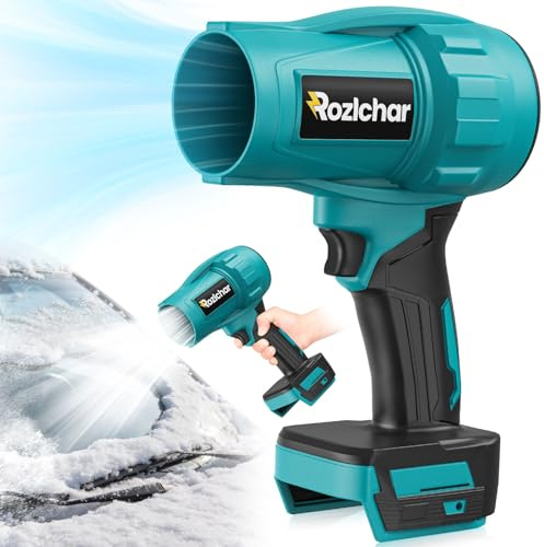 Rozlchar Kabelloser Laubbläser Kompatibel mit for Makita 18V Akku(ohne Akku), Handgeführter Turbobläser mit Variabler Drehzahl und bürstenlosem Motor, Staub-/Schneereiniger für Rasen und Terrasse