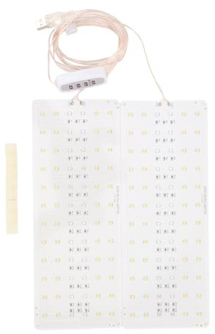 Omabeta LED Grow Light Panel 5 Helligkeiten Dimmbar Ultra Dünne Pflanze Wachsendes Licht für Keimung Blühende Früchte mit 2 Paneelen 144 LEDs Timer 8H 12H 16H
