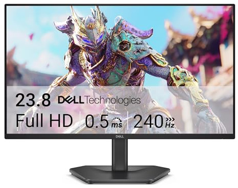 Dell 24 Monitor Gaming - SE2426HG, Full HD (1920x1080), 240Hz, Fast IPS | 0.5ms, AMD FreeSync Premium, 99% sRGB, HDR10, VESA (100x100mm), DisplayPort, 2 HDMI, 3 Anni di Garanzia, Nero
