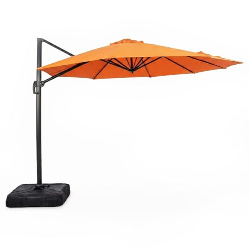 CONCEPT USINE Parasol Déporté Rond CASTILLO Orange Alu Ø 3,5 m