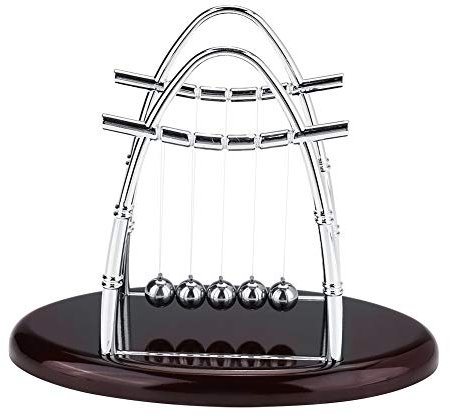 Balancín de Newton Cradle Balance Bolas de Acero Física Ciencia Puzzle Escritorio Fun Gadgets Péndulo Adornos de Juguete con Base de Madera Socialme-EU