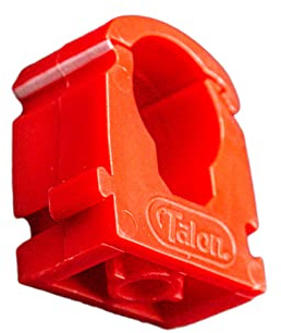 Talon - 15mm Single Hinged Pipe Clips - Pack of 20 - Red - 360° Fixing for Pipework - Temperatures Up to 85°C (185°F) - Safe for Use On Plumbing, Gas and Air Conditioning Pipe - UV Stabilized