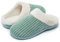 Kuako Chaussons Doublées en Peluche Femme Anti-dérapant À Mémoire D'intérieur Hiver Confort Chauds Accueil Pantoufles, Vert, 40/41 EU