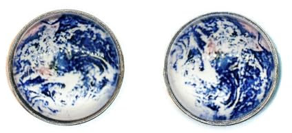 Miniblings Cabochon Ohrstecker Satellitenbild Welt Satellit Weltall Erde Blau - Handmade Modeschmuck I Ohrringe Stecker Ohrschmuck