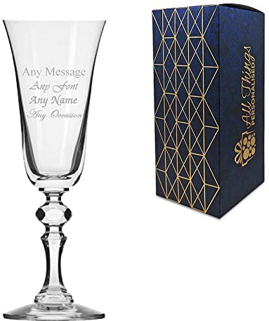 Personalised Engraved 150ml Jasmine Champagne Flute Gift Box Wedding Birthday Christmas