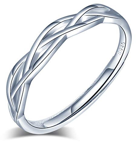 Yumilok Damen-Ring Einstellbar Jahrestag Ring Knoten Infinity Unendlichkeit Partnerringe Fingerring Midi Ring Vertrauensring Silber 925 für Frauen Mädchen