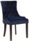CLP Esszimmerstuhl Aberdeen Mit Hochwertiger Polsterung Und Samtbezug I Polsterstuhl Mit Gestell Aus Kautschukholz I Sitzhöhe Von 50 cm, Farbe:blau, Gestell Farbe:antik