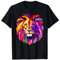 Cooles Löwenkopf-Design mit bunten Farben T-Shirt