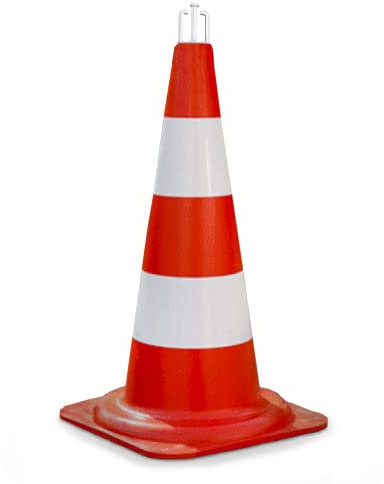 Leitkegel Asperr-Set - 1 Leitkegel inkl. 1 Leitkegel Adapter - orange/weiß - Personenleitsysteme - Verkehrspylone - Polyethylen