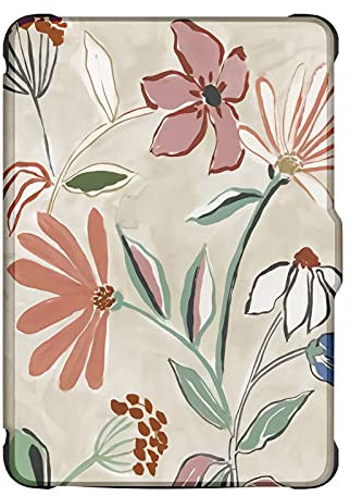 Coque Kobo Clara HD 2018 Etui Cuir Silicone Flip 360° Automatique Veille ou Réveil Magnétique Case Airbag Antichoc Nuage Mer Feuille Fleur Etanche Housse pour Kobo Clara 2018 HD Écran 6 (5)