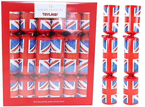 Toyland® 12 Luxury Union Jack Design – Rot, Weiß & Blau Weihnachtsgeschenke – Britische Dekorationen