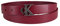 Calvin Klein Damen CK Jeans Monogramm Plaque Schnalle Casual Leder Skinny Gürtel für Jeans, Hosen und Kleider, Wein-Logo-Plakette, M