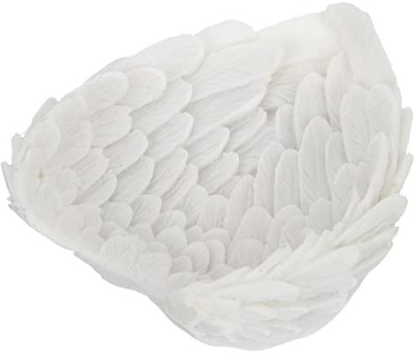 Tomaibaby Angel Wing Resin Tray, Decorative Crystal Balls Holder Jewelry Dish Tabletop Trinket Dish Key Bowl White Angel Wing Statue Desktop Ornament for Home, Office, Vanity