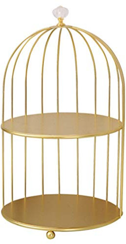Cabilock Birdcage Shape Vanity Tray Gold Cage Birdcage Shape Dresher Plateau Bijoux Bijou de Bijoux Bac Organisateur Cosmetic Plateau de Rangement de Salle de Bain Plateau de Décoration