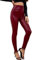 Everbellus Sexy Damen Faux PU Leder Leggins Hohe Taille Hüfthoch Strumpfhose Hose Rot XLarge