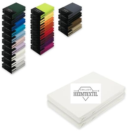 EXKLUSIV HEIMTEXTIL Jersey Spannbettlaken Premium Marke Doppelpack 90-100 x 200 cm Weiß