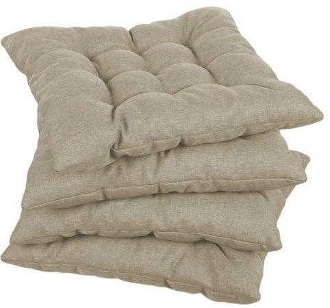 Gutekissen® Stuhlkissen gesteppt Quadrat Polsterauflage Auflage für Stühle/Bänke für Haus und Garten Sitzauflage Gartenkissen Sitzkissen viele Farben (45x45, Beige, 2)