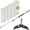 G.I.V. - Reinigungstechnik Bodenwischer Set Teleskopstiel 96-180cm mit gummiertem Handgriff + Klapphalter & 5X Microfasermopp Bezug 40cm - Wischbezug Mikrofaser Bodenreinigung - Wischmopp mit Stiel