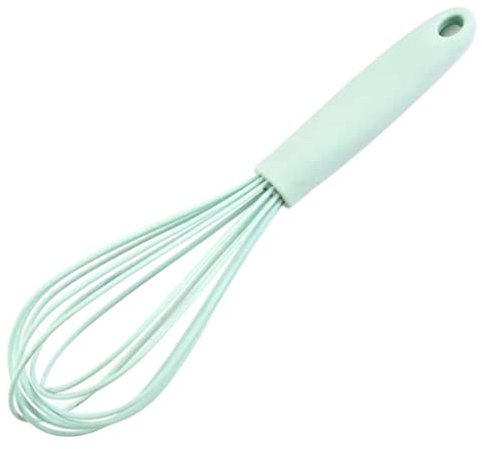 NIDONE Batidor de Silicona Antiadherente Batidor de Huevos Manual Espumador de Leche Gadgets de Cocina, Verde, 10 Pulgadas