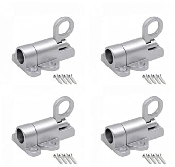 RANRAO 4PCS Aluminium Alloy Door Latch Sprung Attic Loft Ceiling Hatch Lock Catch Tool, Door Spring Bolt Aluminum Alloy Security Automatic Window Gate Latch Bounce Lock for Shed Doors Gates Grey