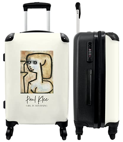 NoBoringSuitcases.com® Koffer groß Trolley Rollkoffer Reisekoffer mit 4 Rollen Fotokoffer - Kunst - Paul Klee - Abstrakt - Alter Meister - 67x43x25cm - 90 Liter