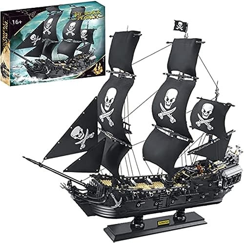 Tirff Technik Piratenschiff Bausteine Bausatz, 3423 Klemmbausteine Black Pearl Großes Piratenschiff, MOC Segelschiff Spielzeug Modell, Kompatibel mit Lego Technic