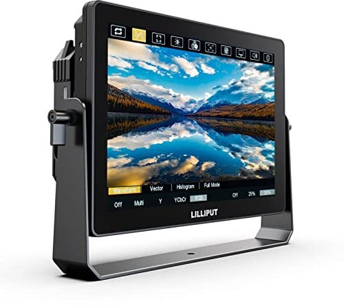 LILLIPUT HT10S 10.1 Inch Camera Field Monitor 1500nits Ultra Bright IPS Touch Screen with 3D LUT 3G-SDI HDMI DSLR with Gimbal Bracket V-Mount