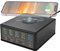 BraveKing 160W USB-Ladegerät Desktop 5-Ports Ladestation Hub mit 15 W Wireless Charging 18W QC 3.0 USB & 65W PD Schnellladegerät und LCD Display Station für MacBook Pro Air iPad iPhone Samsung Switch