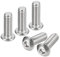 sourcing map 1/4-20x3/4 Button Head Socket Cap Screws, 10pcs 304 Stainless Steel Fasteners Hex Bolts Screws, Full Thread Hex Drive Screws