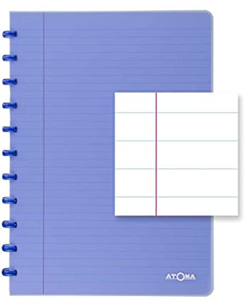 ATOMA Notizbuchsystem - Robust transparent - A4 - blau - Liniert