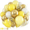 Jobkoo 60PCS Yellow Balloons, 12Inch and White Party Pastel Macaron Gold Confetti Helium Latex Balloon Set for Baby Shower Sunflower Honeybee Birthday Theme Decorations