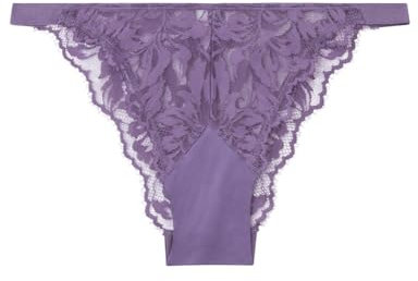 women'secret Damen Lila Slip mit Spitzenstreifen Dessous, Violett/fliederfarben, 36