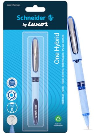 Luxor Schneider One Hybrid-Kugelschreiber, 0,3 mm, Schreiblänge 2500 m, wasserfeste Tinte, konstanter Tintenfluss, ideal für Profis und das Büro