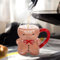 Coppa di pan di , tazza di Natale 3D in ceramica con manico, tazza da caffè di pan di , tazza da caffè di pan di , tazza da latte