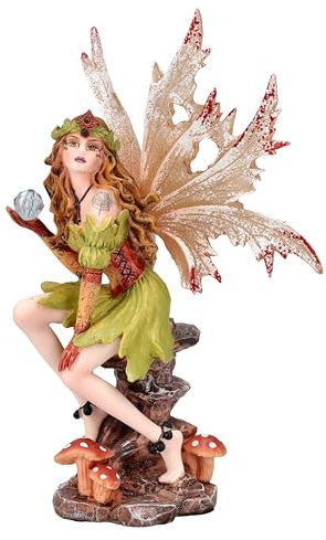 Elfenfigur Herbstliche Elara 16,5 cm | Herbst Fee Statue Fantasy Deko Blätter Laub Elfe Figur