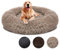 Hundebett Flauschig Donut, Hundekissen Waschbar XXL 120cm, Kuschelbett Hund Rund Anti Stress, Hundebett Flocke, Hundekörbchen für Mittelgroßr Großr Hunde, Beige
