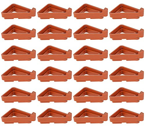 24 Pcs Flower Plant Pot Feet,Non-slip Triangle Flower Pot Stand Invisible Flower Pot Risers Triangle Feet Lifters Flower Pot Risers Toes Lifters for Indoor Outdoor Home Garden Balcony Office(M,Red)