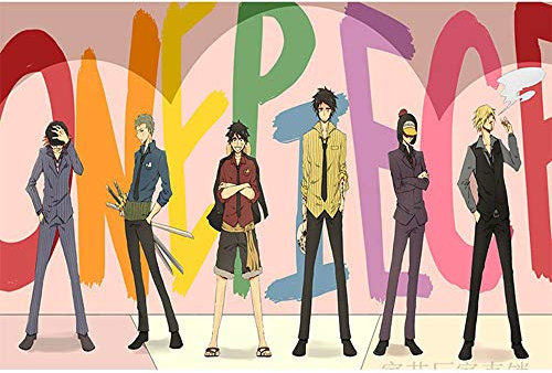 IGHSNZUH One Piece Anime Jigsaw Puzzles 1000 Piece Wooden Intellectual Puzzle Gift Toys Anime Poster Wall Art Picture for Home Decoration Kids Family Birthday Gift