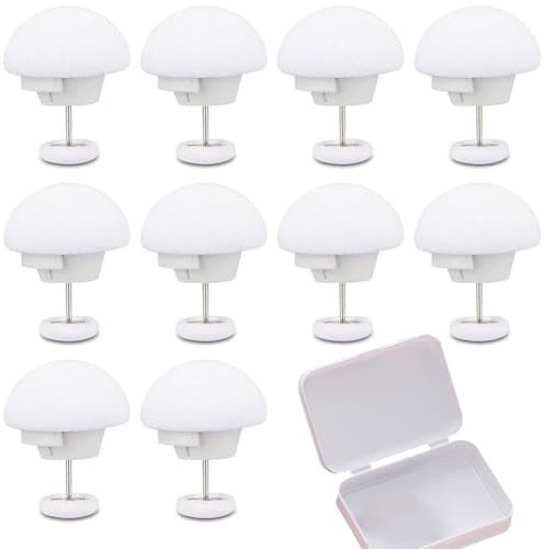 10 Pcs Clip de Edredón, Clips de Fijación para Edredón Clips, Clip Redondo de Seta con Botón, Clip de Fijación para Colchas, Clip de Fijación Antideslizante, Funda Soportes de Edredó, con Caja, Blanco