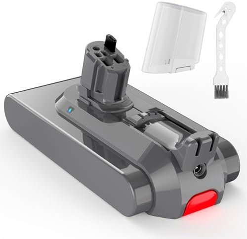 LabTEC V11 - Batteria di ricambio agli ioni di litio da 25,2 V, 3900 mAh, per Dyson 11 (Button Type) Absolute Fluffy V15 Detect Cordless Aspirapolvere con 1 coperchio + 1 spazzola (non adatta per viti