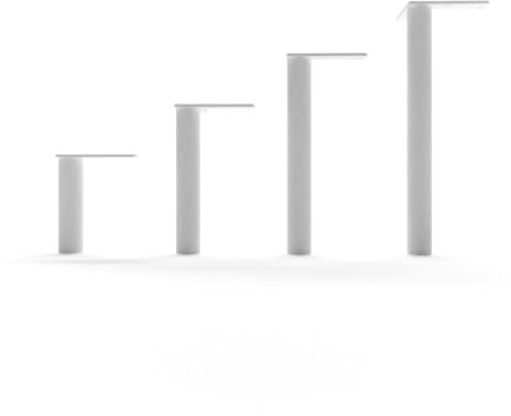 HEVVA Möbelfüße 10/15/20/25 cm | Luzern & LINZ | Möbelbeine, Schrankfüße, Sockelfuß für Schrank, Couch, Sofa, Bett oder Sideboard | (4X Füße - Weiß, 10 cm - rund)