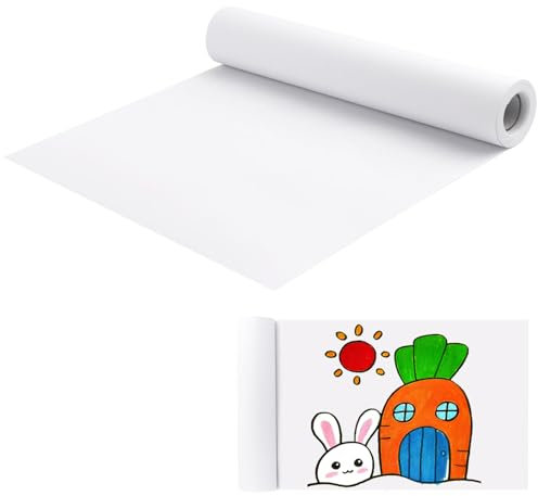 Rouleau de Papier à Dessin Blanc, Rouleau de papier à croquis et à peindre, pour Enfants Art, Croquis et Peinture (30 x 15 cm)